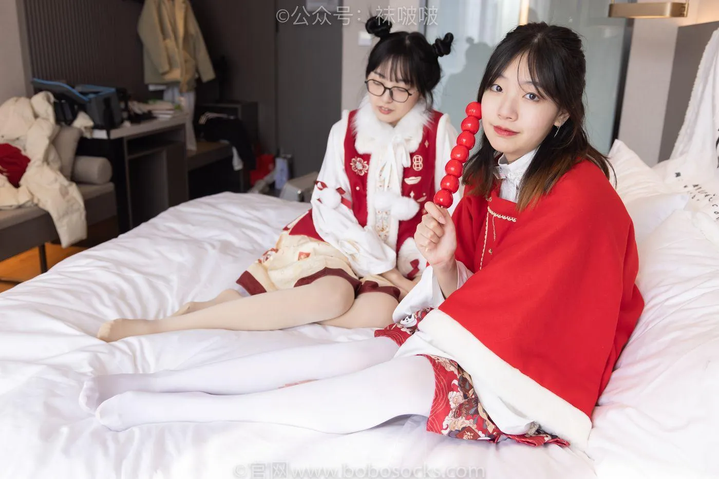 [BoBoSocks袜啵啵]NO.054 小甜豆与稚予-给大家拜年啦 [139P]插图7